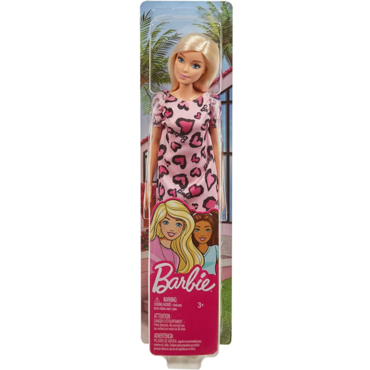 Barbie With Pink Heart Pattern Dress