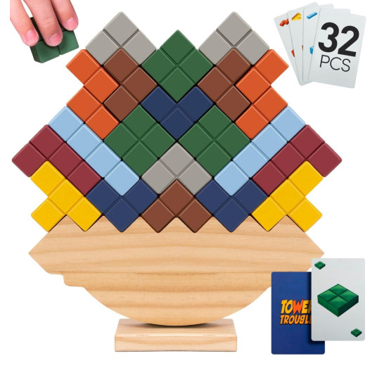 Wooden Tetra Tower Game - 32PCS
