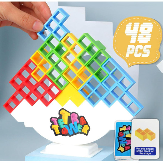 Plastic Tetra Tower Game - 48 PCS