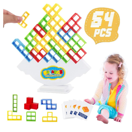 Plastic Tetra Tower Game - 64 PCS