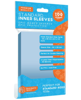 Sleeves: BGS - Standard Inner (63 x 88mm) (x100) - Clear