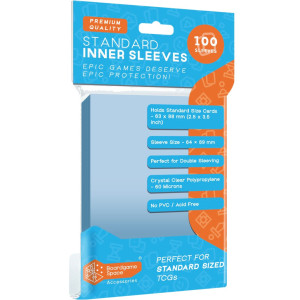 Sleeves: BGS - Standard Inner (63 x 88mm) (x100) - Clear Sleeves: BGS - Standard Inner (63 x 88mm) (x100) - Clear