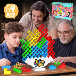 Stacking Tetra Board Tower Games 64 PCS 
