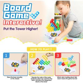 Stacking Tetra Board Tower Games 64 PCS 