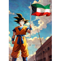 Goku Celebrating Kuwaits National Day Poster