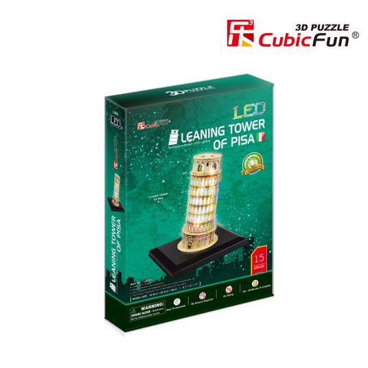 LED Leaning Tower of Pisa 3D Puzzle - ال اي دي برج بيزا المائل